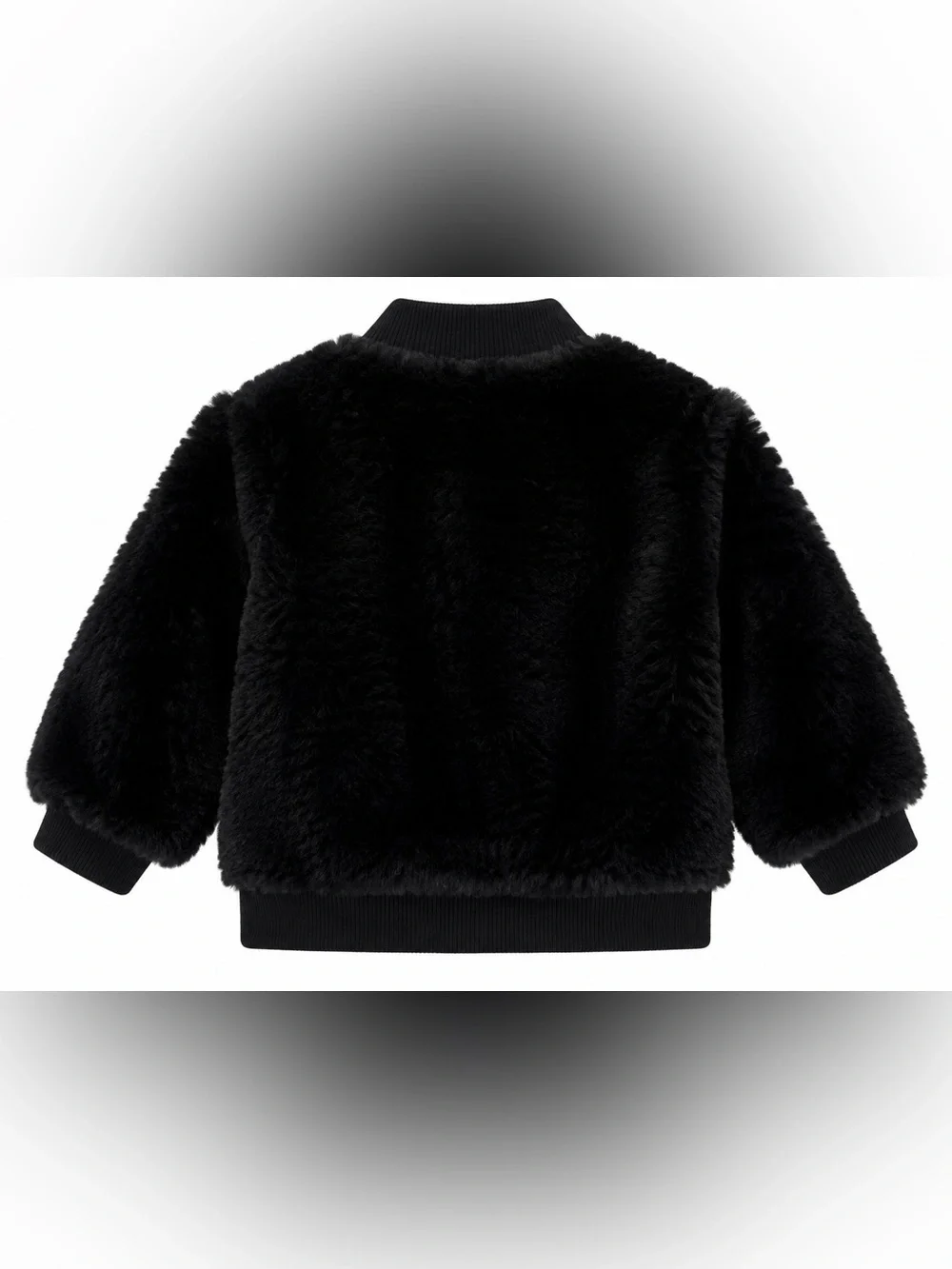 Splendid Baby Black Faux Fur Bomber Jacket 12-18M